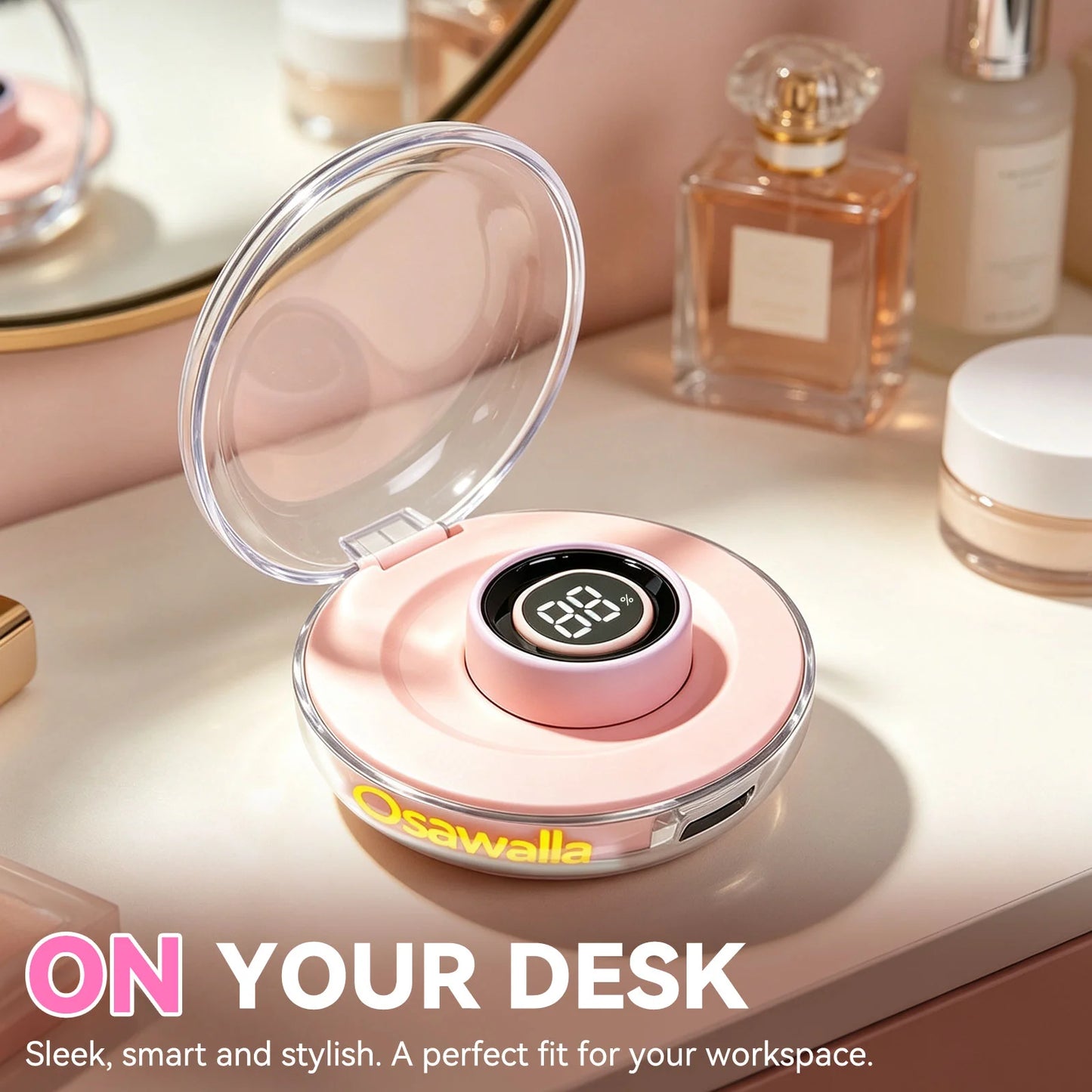 Pink Smart Ring Charging Case