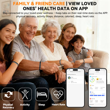 Fitness Tracker Smart Bracelet - 24/7 HR/SpO2/HRV/Sleep/Stress | 170+ Sports IP68 2 Bands