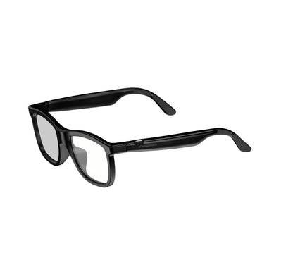 Black frame clear lens electrochromic smart Bluetooth audio glasses