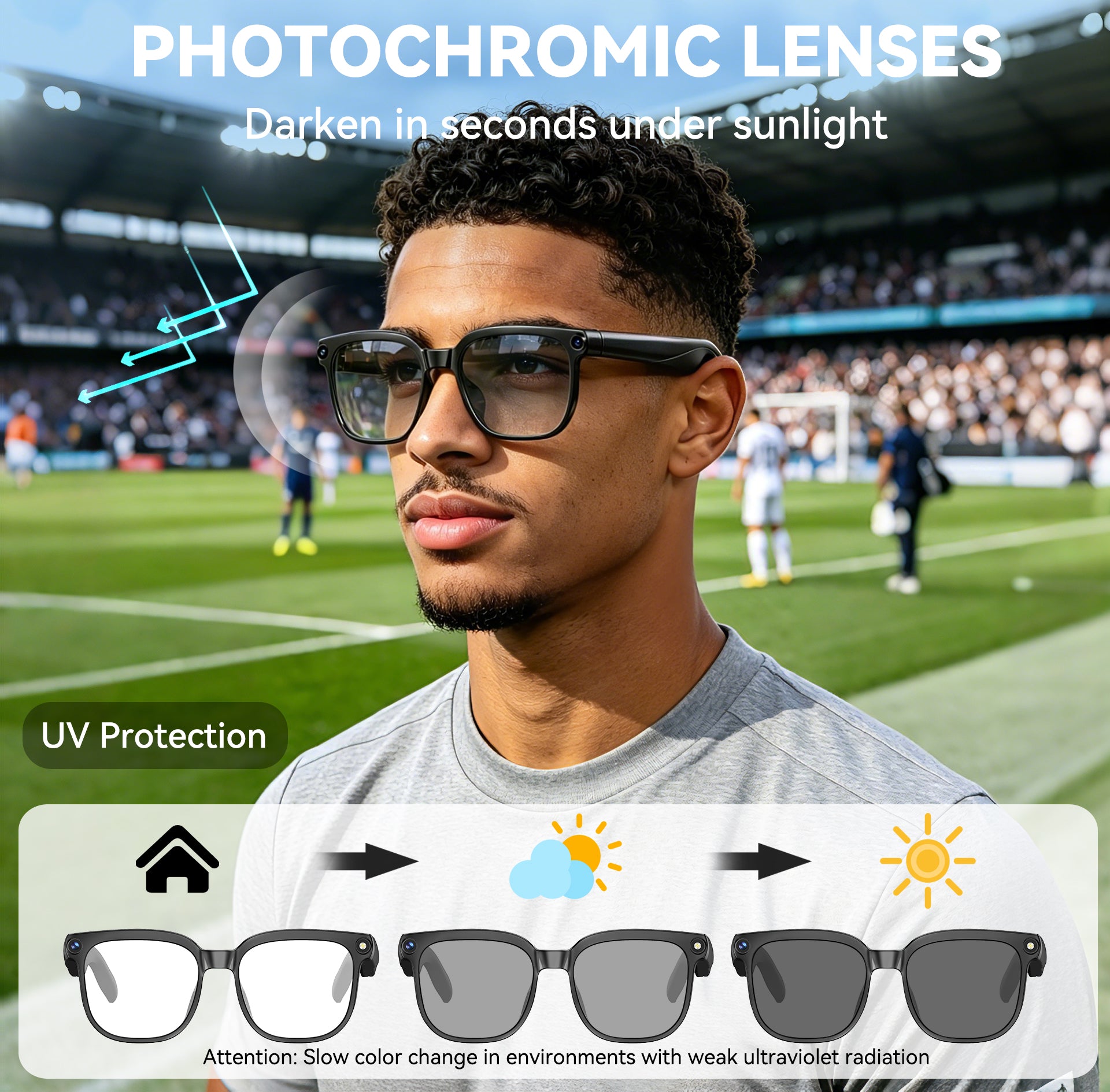 GP02 smart glasses with camera