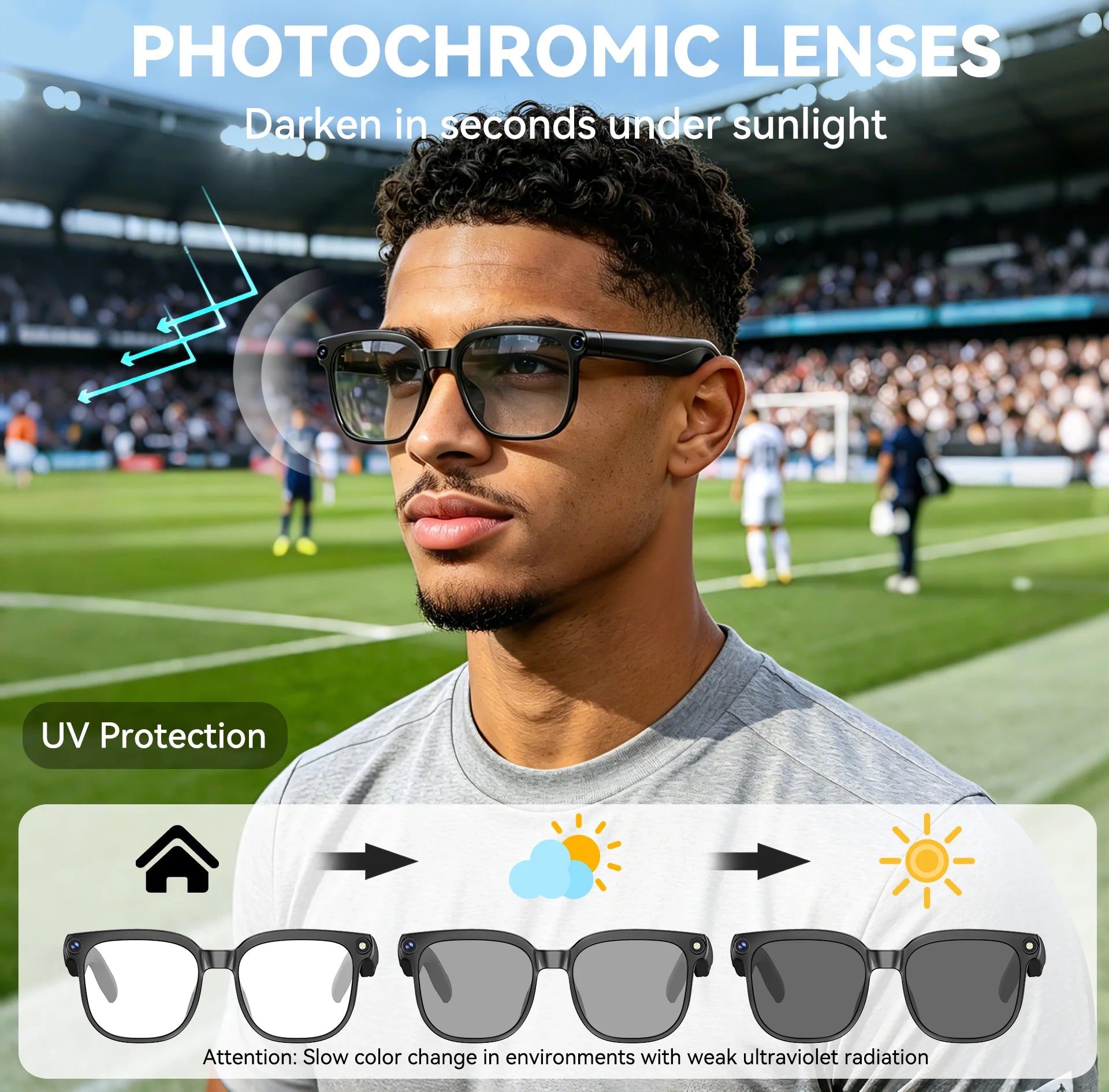GP02 smart glasses with camera