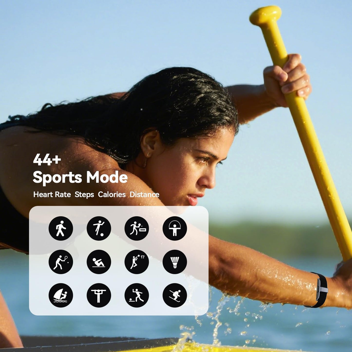 Smart Fitness Tracker Bracelet - 24/7 Health Monitor (HR/SpO2/HRV/Stress/Sleep) 170+ Sports IP68 | 2 Bands