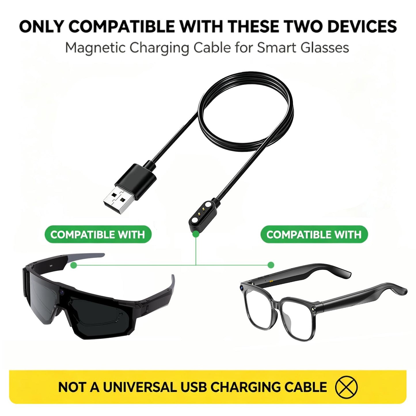 Smart Glasses Charger– Strong Magnetic Adsorption