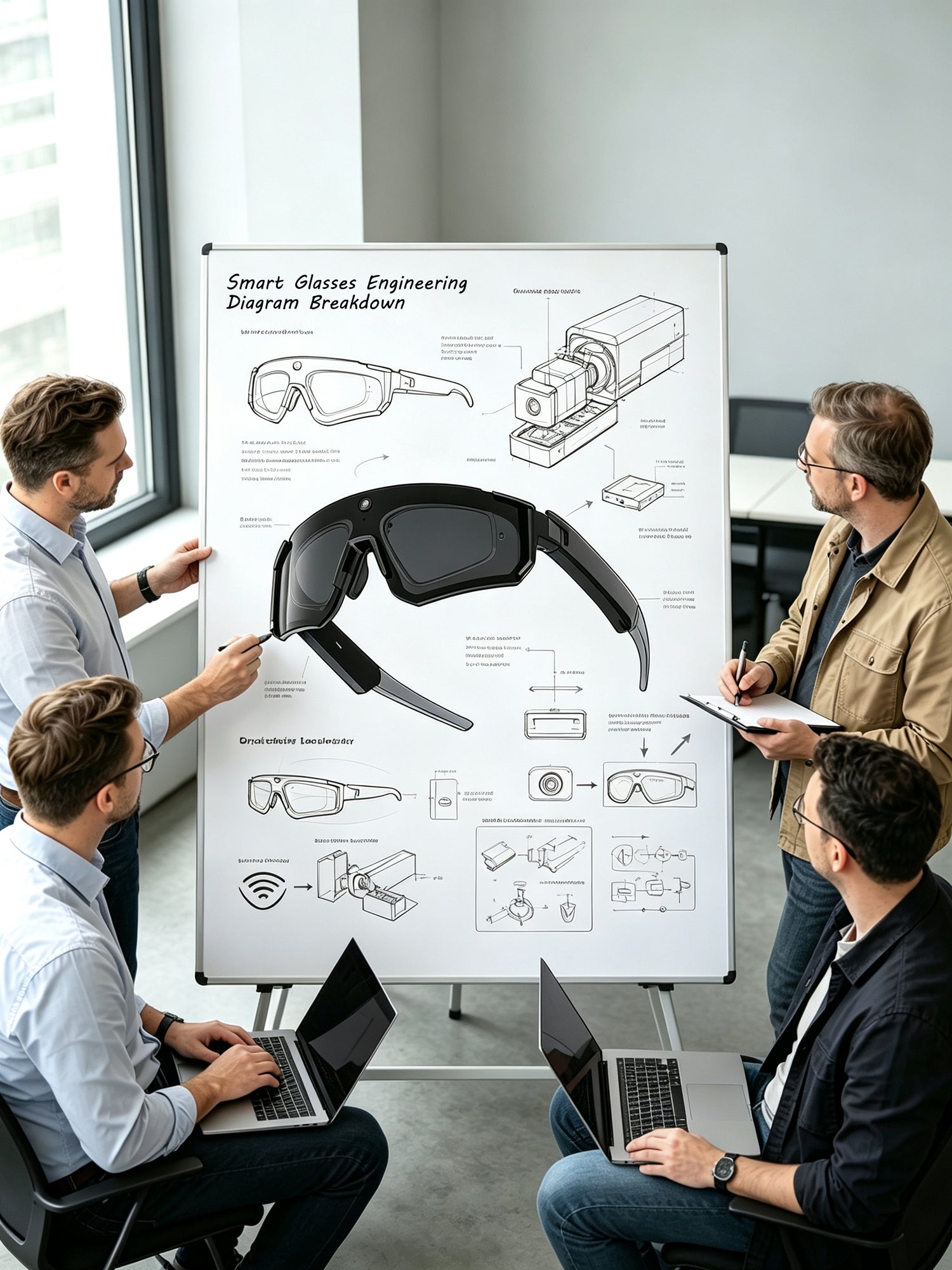 osawalla smart glasses engineering diagram camera battery sensor breakdown
