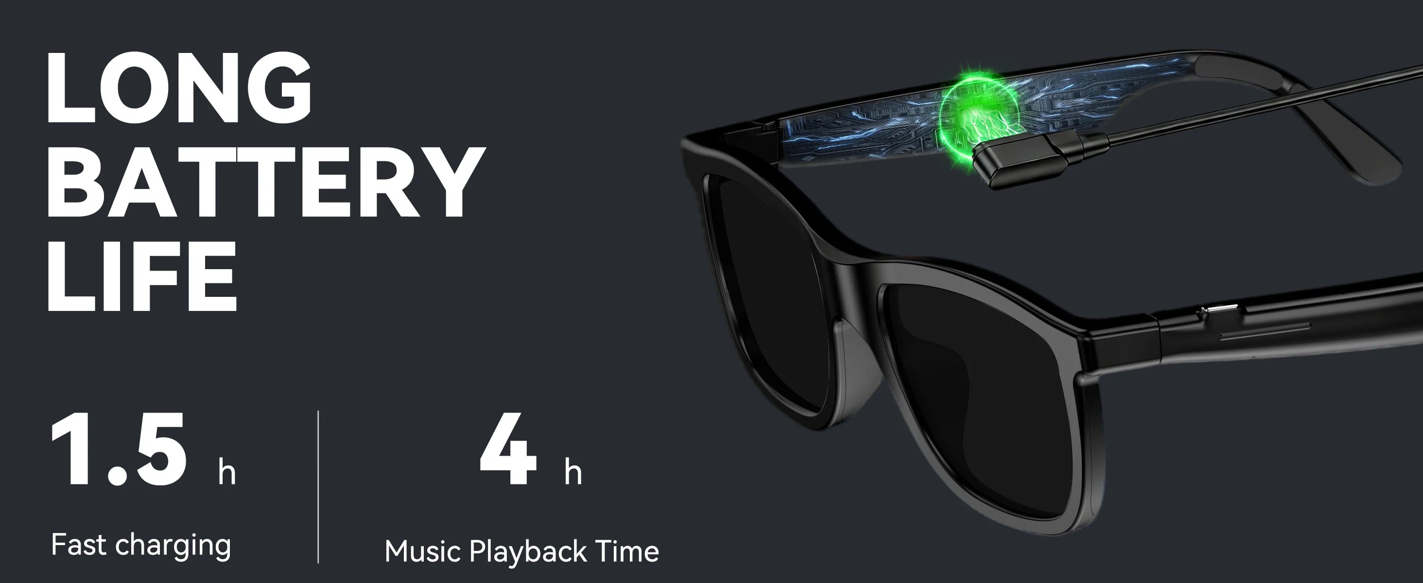 Osawalla smart glasses fast charging 4 hours music battery life