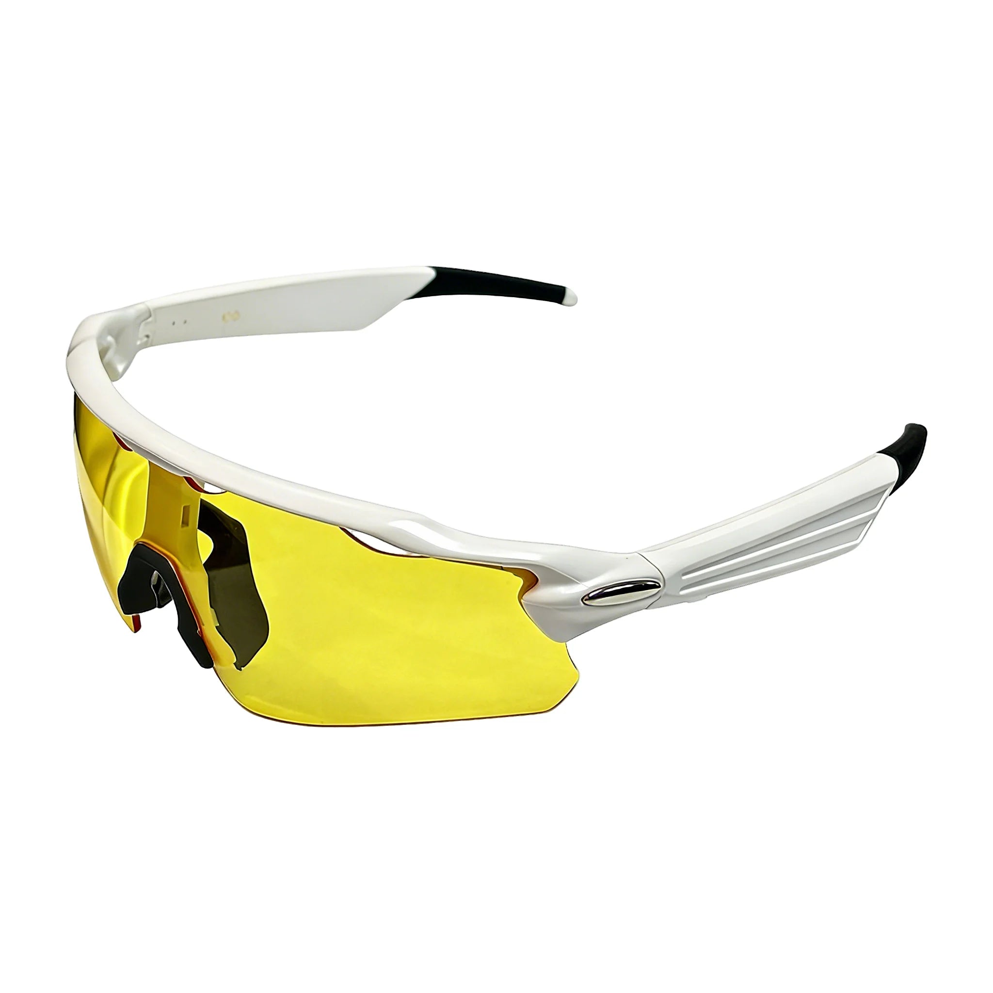 Osawalla smart audio glasses with white frame and yellow lenses