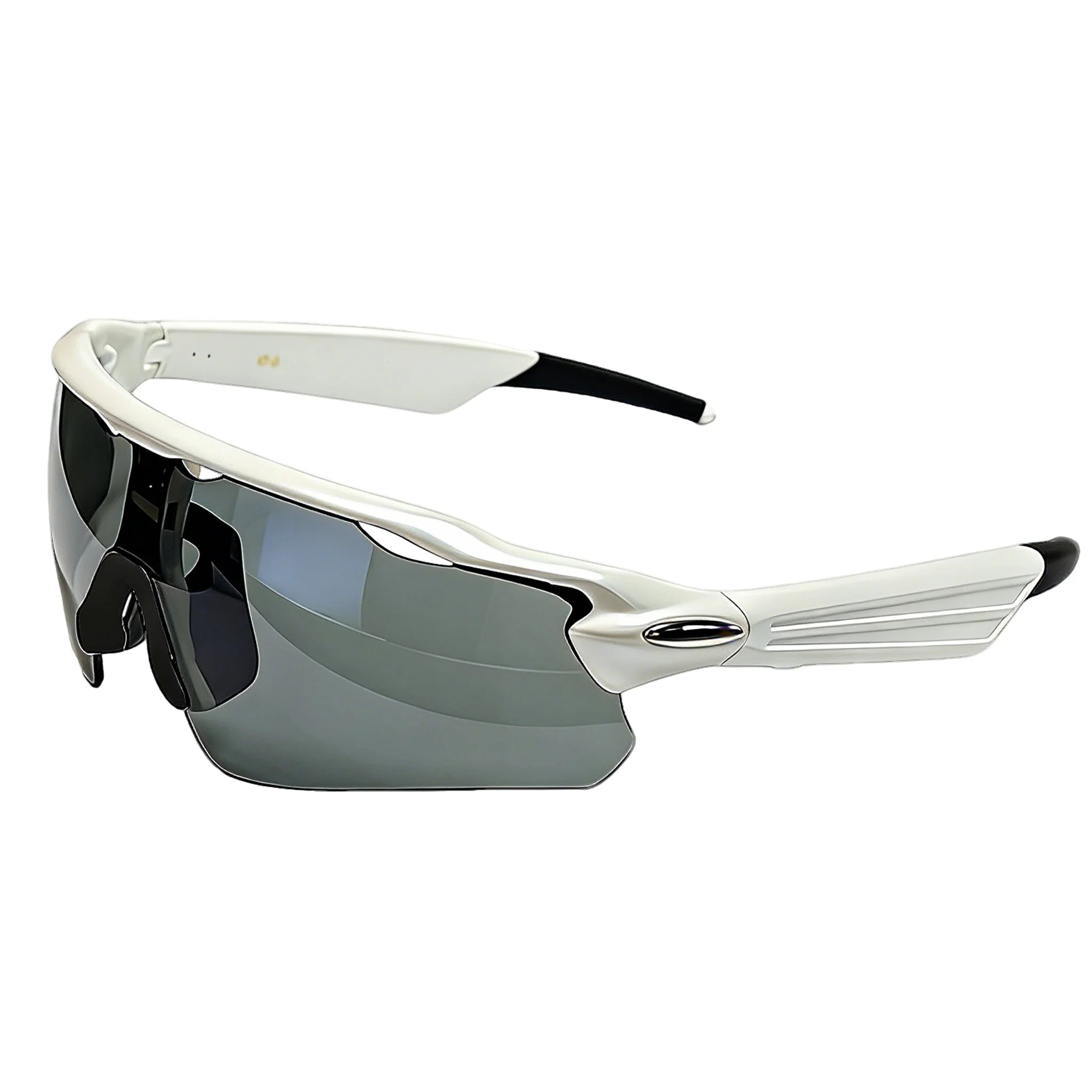 Osawalla smart audio glasses with white frame and gray lenses