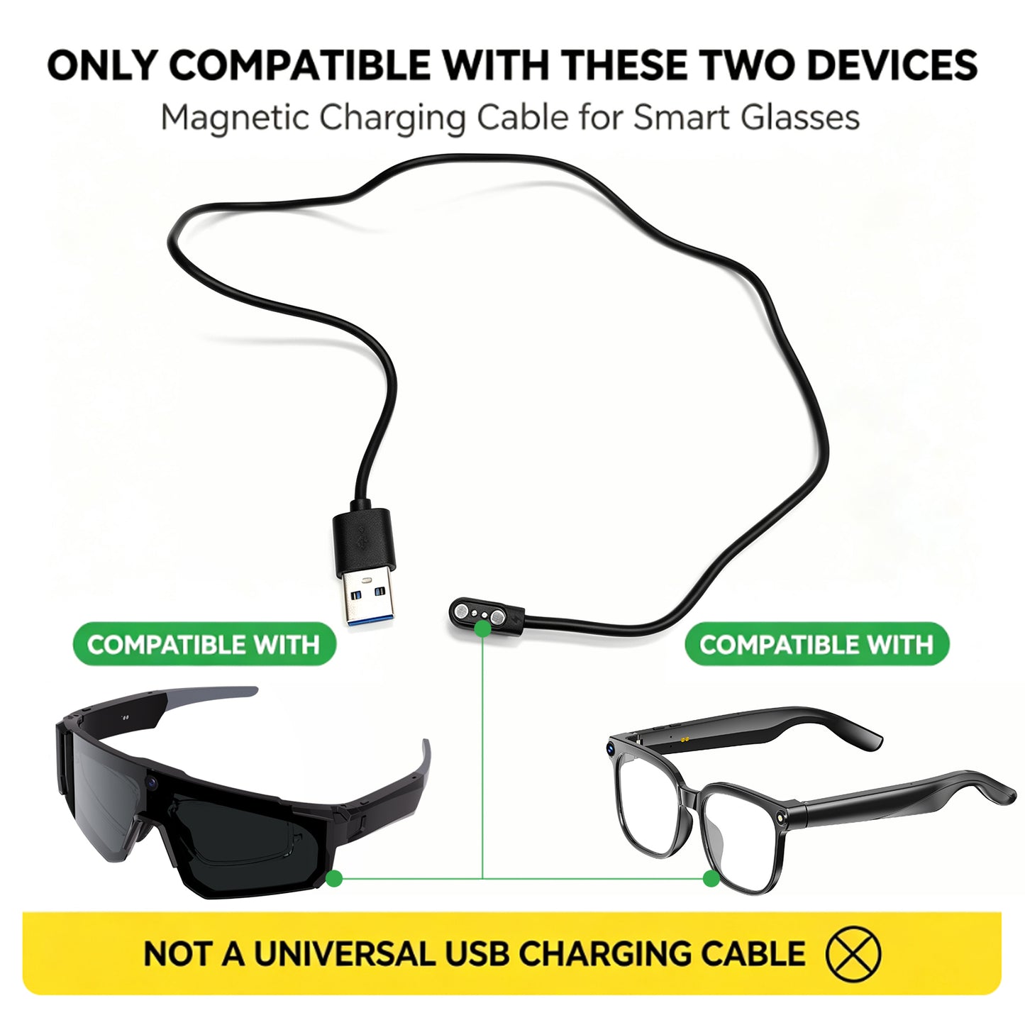 Smart Glasses Charger– Strong Magnetic Adsorption