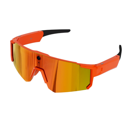 Osawalla smart camera glasses with orange frame and yellow lenses