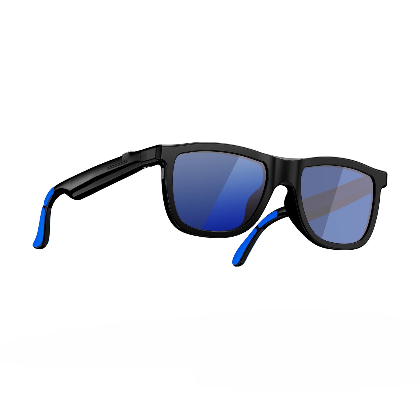 Osawalla square frame electrochromic smart Bluetooth audio glasses blue lens