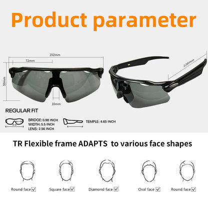 Osawalla smart glasses product dimensions and TR flexible frame fit guide