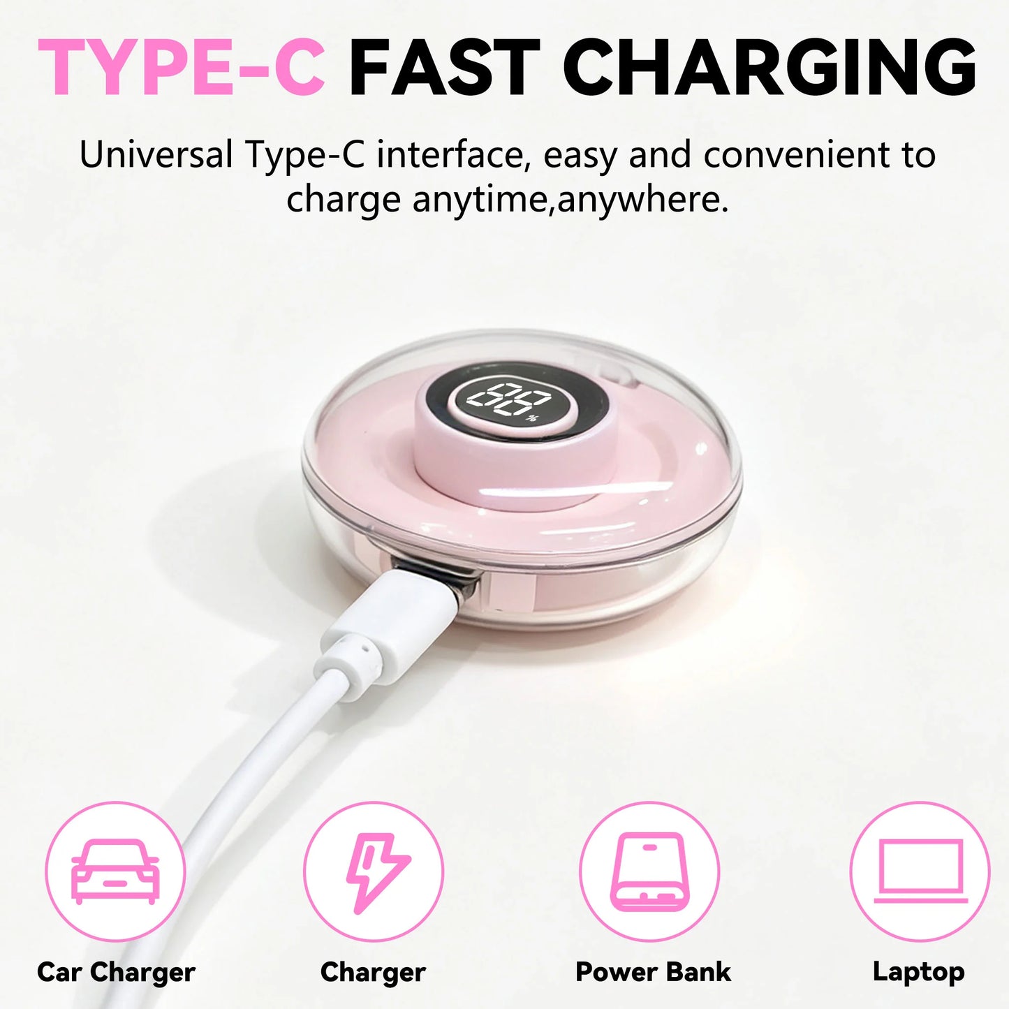 Pink Smart Ring Charging Case