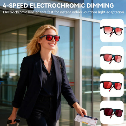 4-speed electrochromic dimming smart Bluetooth audio sunglasses for travel daily use