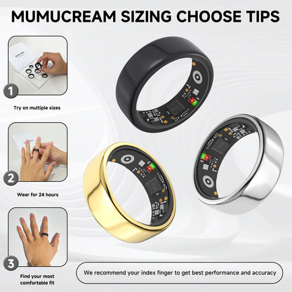 Smart Ring Sizer Kit (6-14 Sizes) - IP68 Waterproof, No Subscription