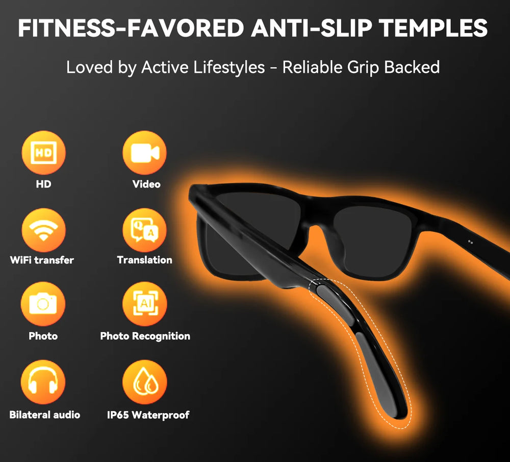 Osawalla GG06 smart glasses anti-slip temples HD video WiFi IP65 waterproof