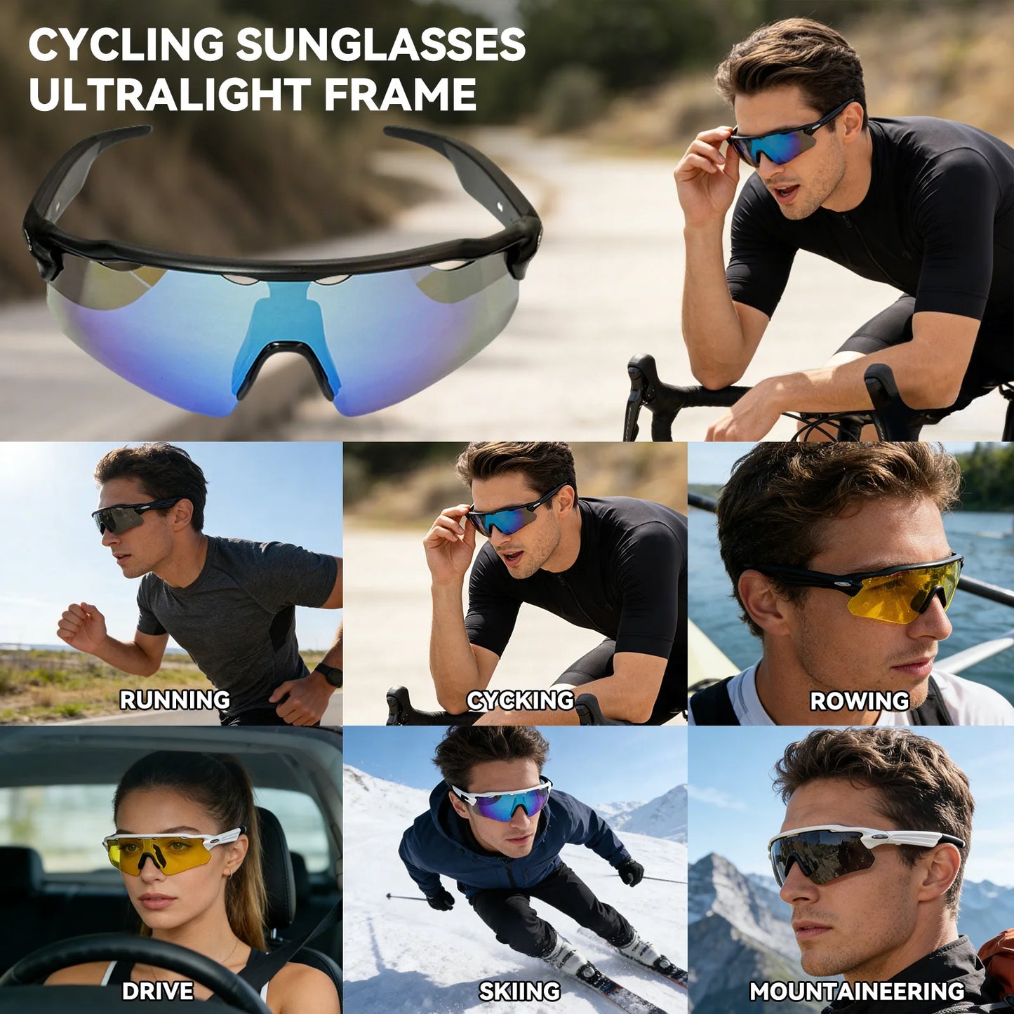 Osawalla smart glasses for cycling, running, rowing, driving, skiing, and mountaineering