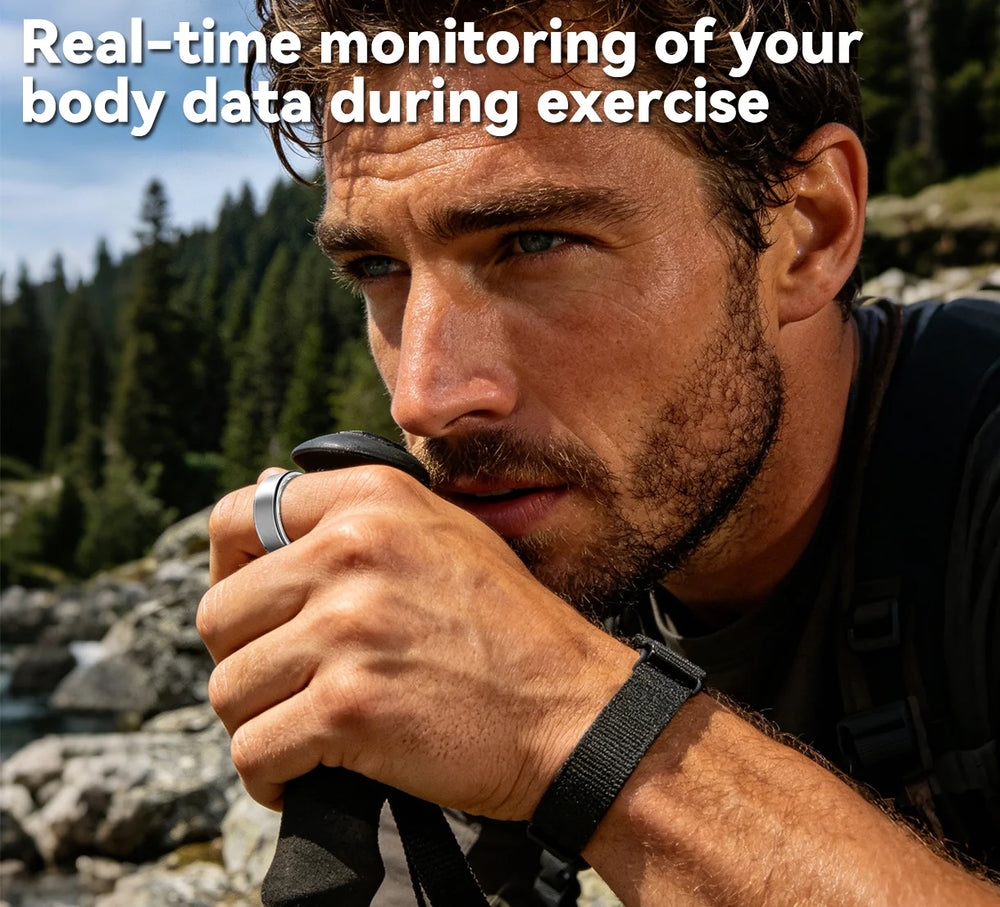 Osawalla Qring smart ring real-time body data monitoring during outdoor exercise