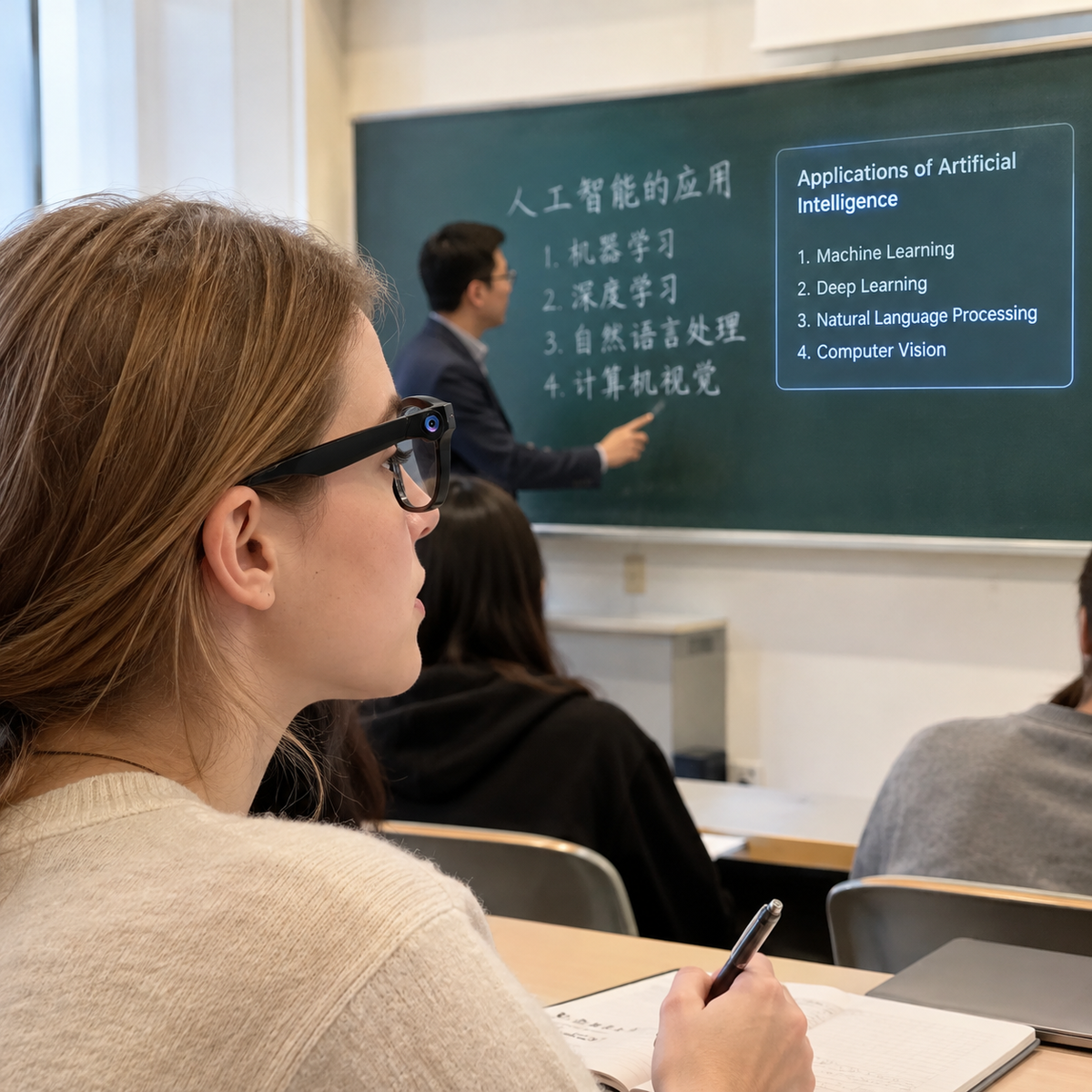 Real-time AI translation in a meeting