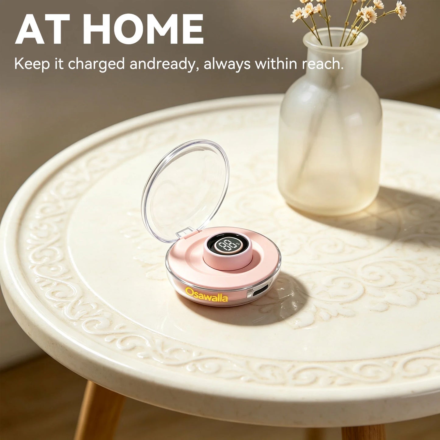 Pink Smart Ring Charging Case