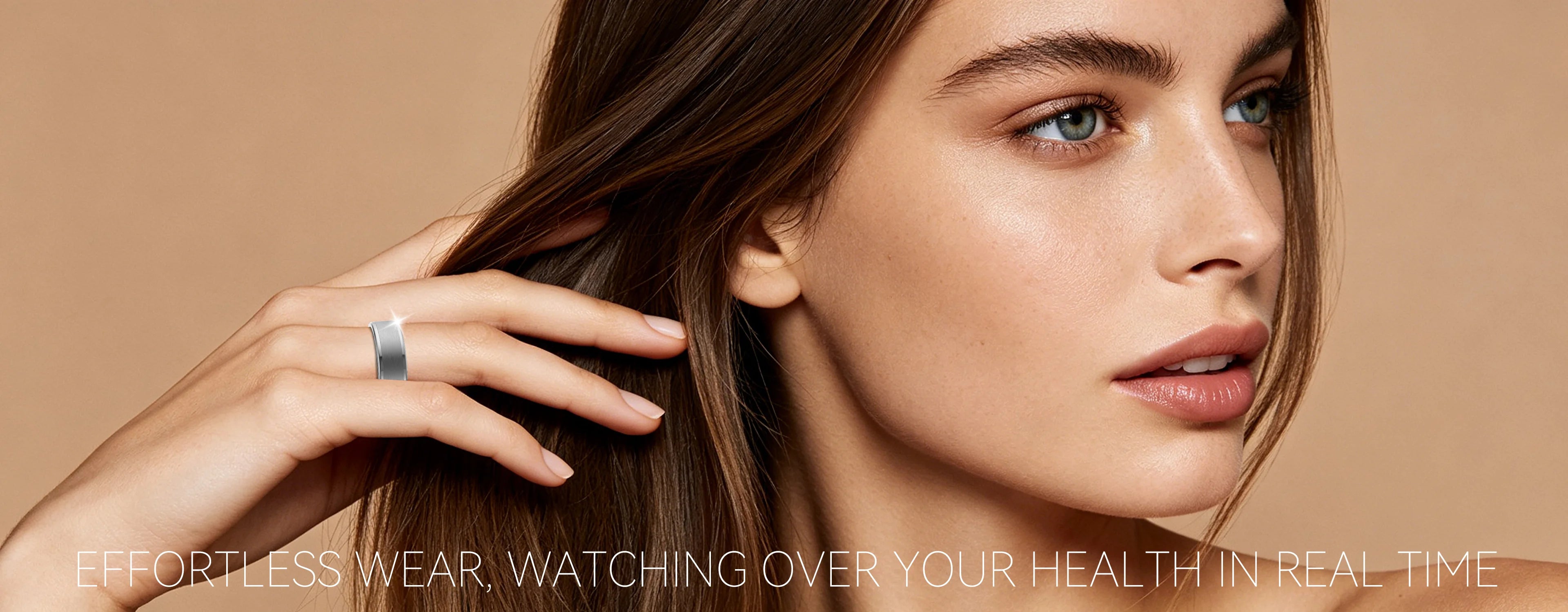 Osawalla Qring smart ring worn by woman for real-time health tracking