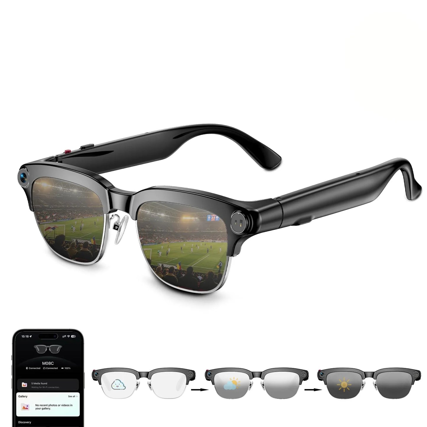 Osawalla camera glasses with photochromic lenses and smartphone app gallery