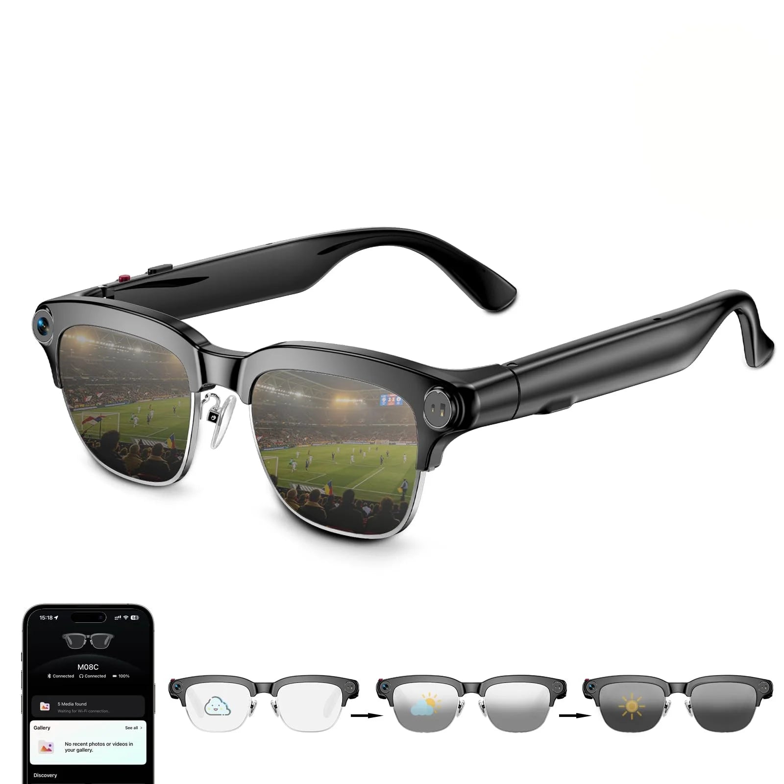 Osawalla camera glasses with photochromic lenses and smartphone app gallery