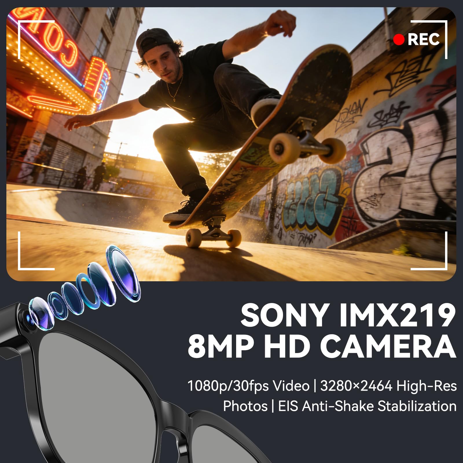 GP02 smart glasses with camera