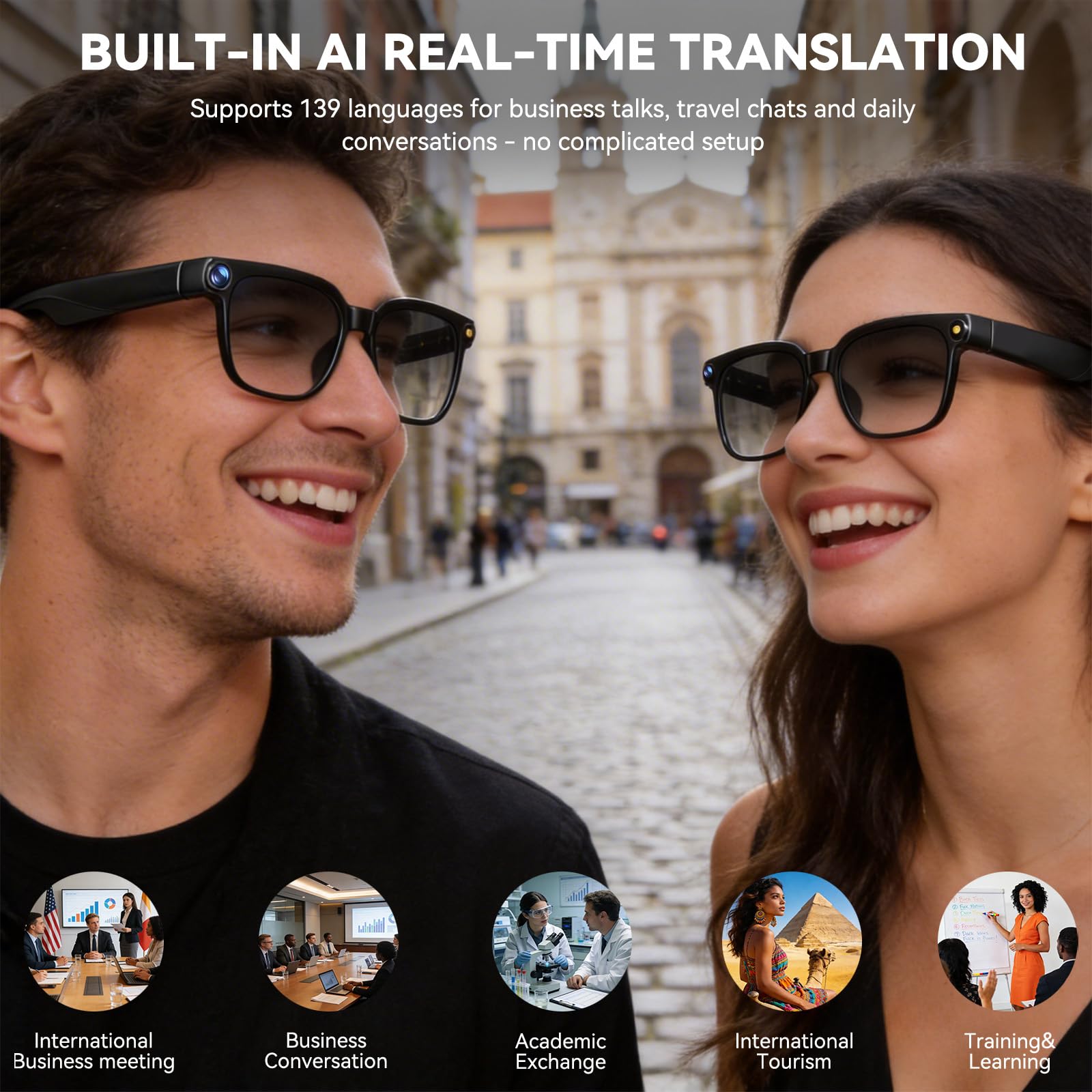 GP02 smart glasses with camera