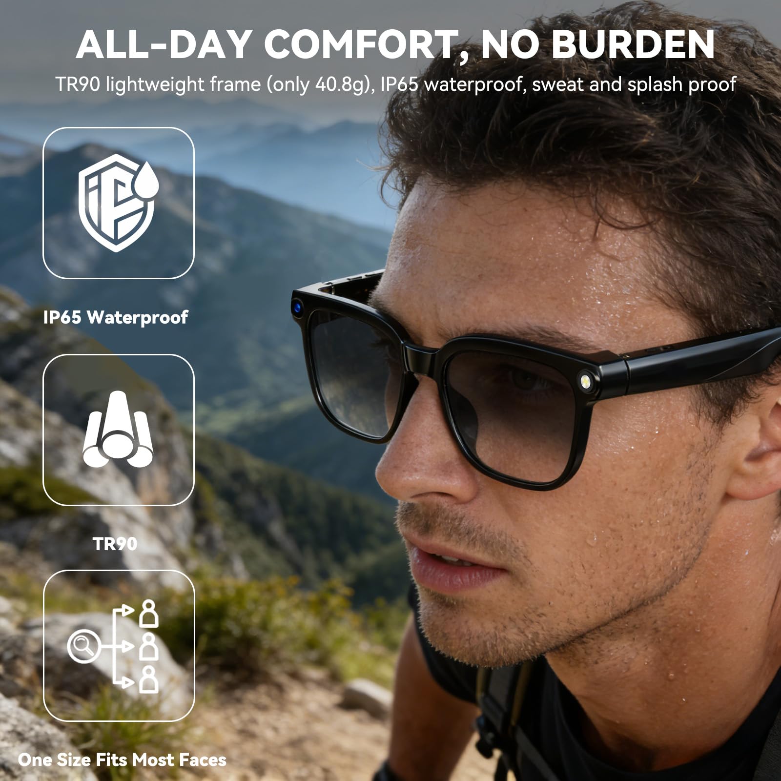 GP02 smart glasses with camera