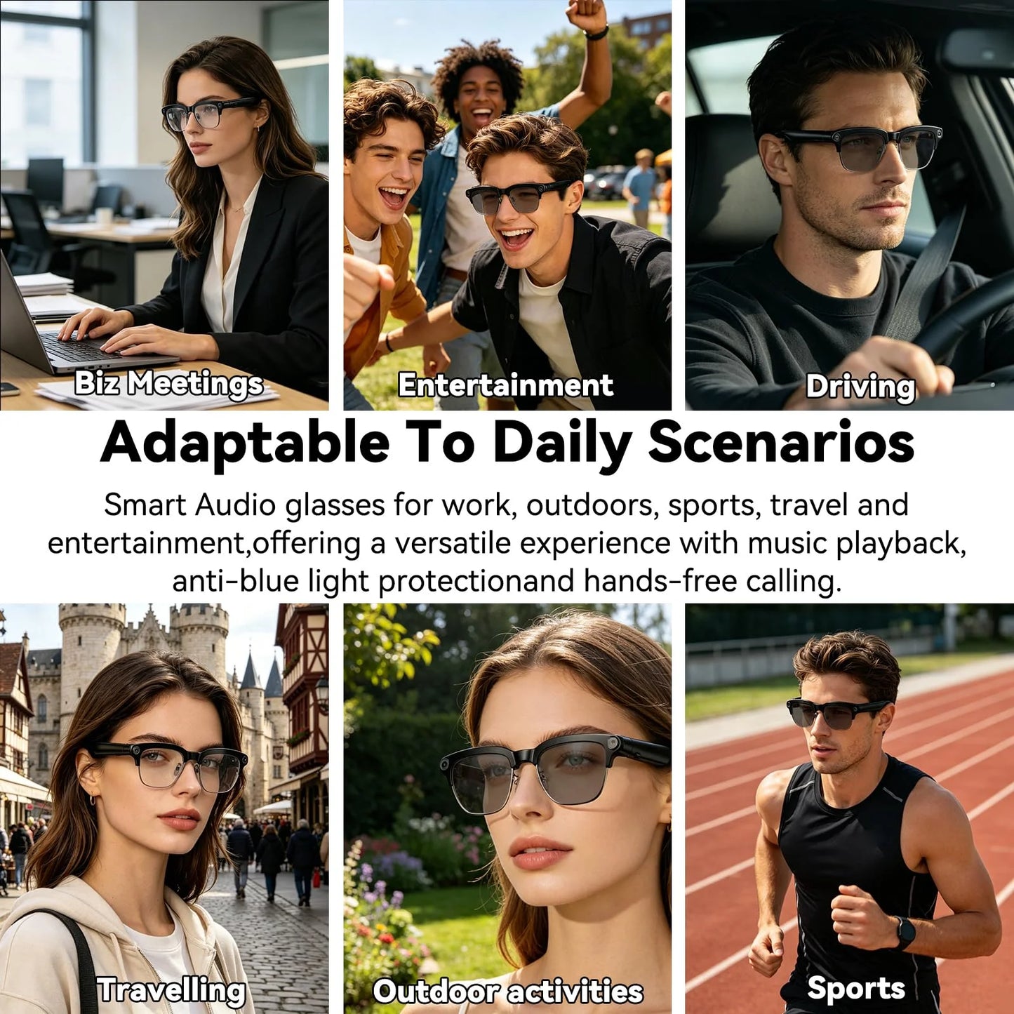 Osawalla smart audio glasses for business, travel, driving, sports, and entertainment