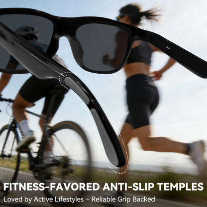 Bluetooth smart glasses featuring non-slip earpieces for sports and daily exercise
