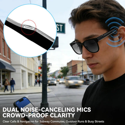 Bluetooth smart glasses built-in dual mics for noise reduction and hands-free calls