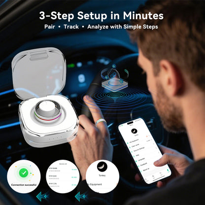 Silver Rainbow Smart Health Ring - IP68 Waterproof Tracker (HR, SpO2, BP, Sleep, Steps) | iOS/Android No Subscription