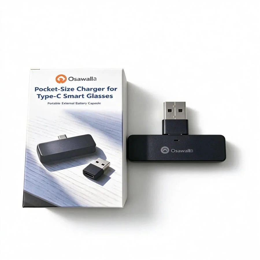 Osawalla pocket-size charging capsule for smart glasses