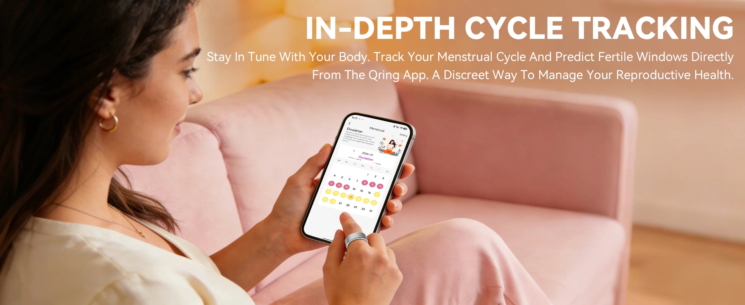 Qring smart ring in-depth cycle tracking app for menstrual health