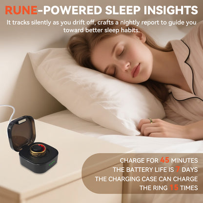 Gold Smart Health Ring - IP68 Waterproof Fitness Tracker (Heart Rate, SpO2, BP, Sleep, Steps) | iOS/Android No Subscription