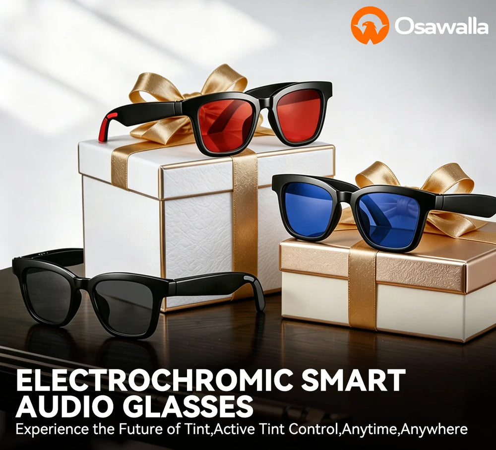 Osawalla GG06 electrochromic smart audio glasses gift box active tint