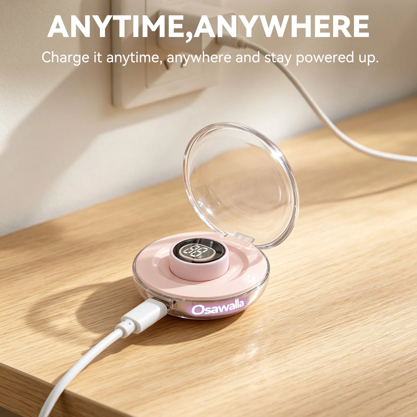 Pink Smart Ring Charging Case