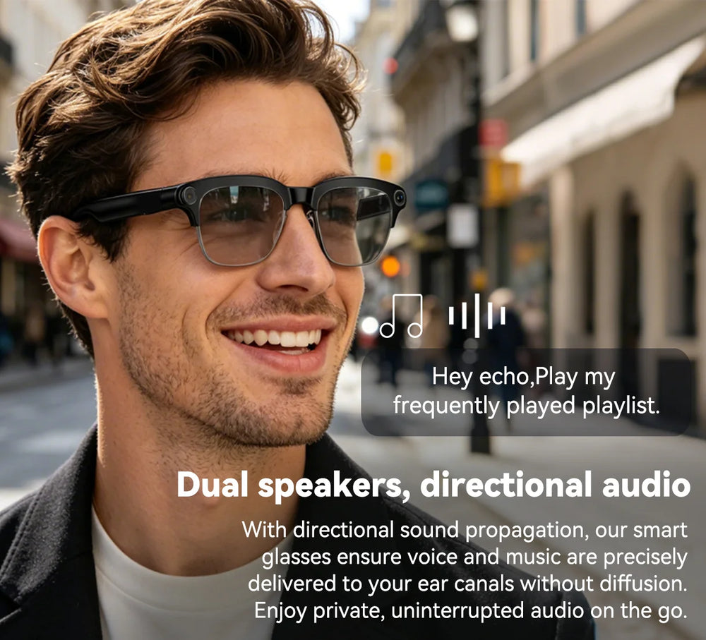 Osawalla smart glasses dual speakers directional audio voice assistant