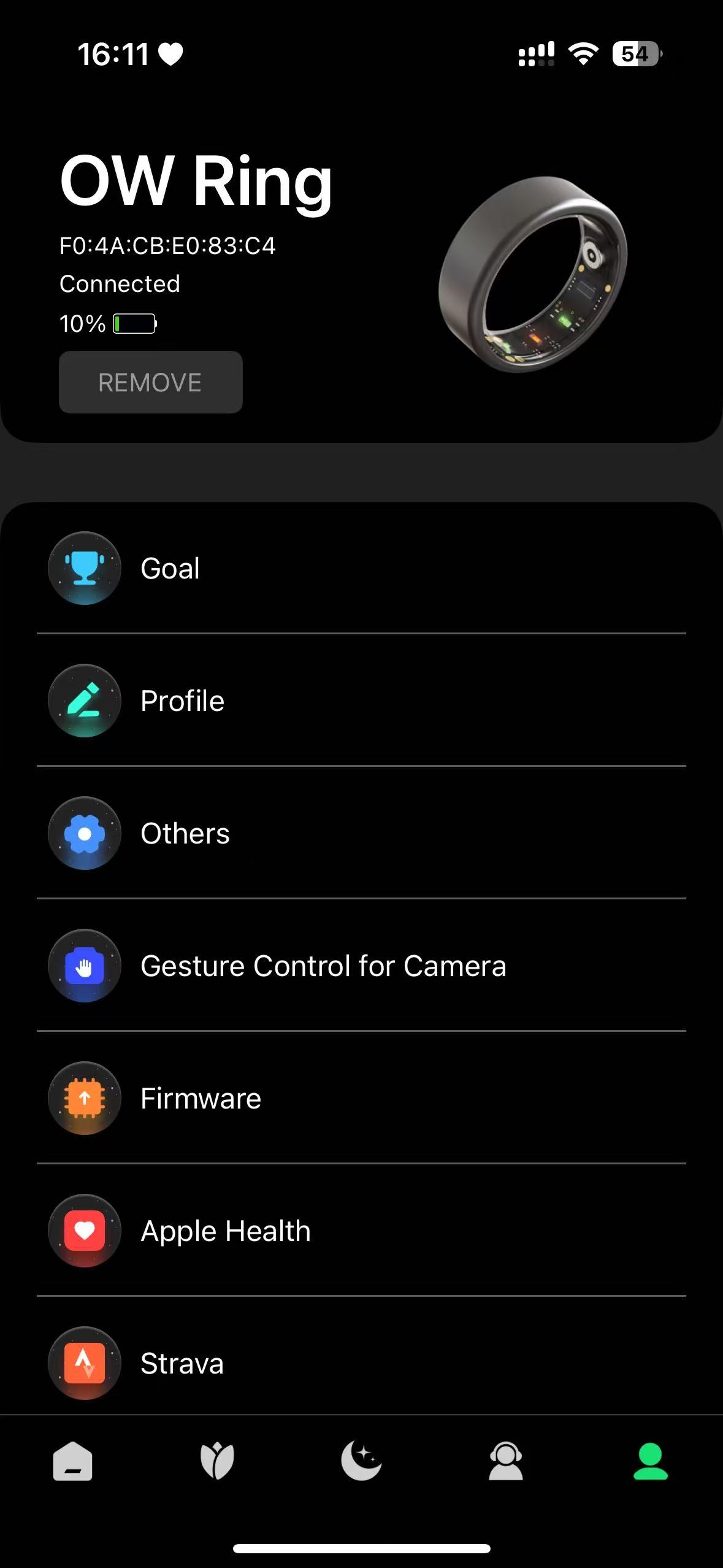 Profile tab