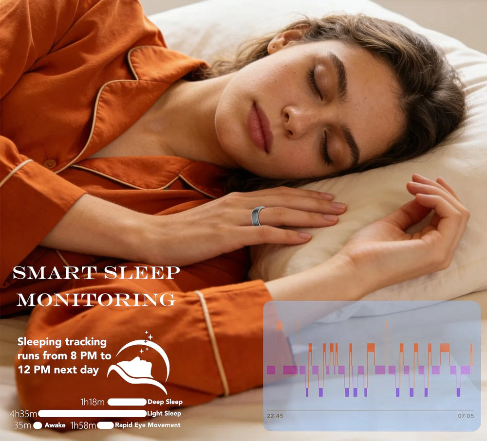 Qring smart ring smart sleep monitoring with deep and REM sleep tracking