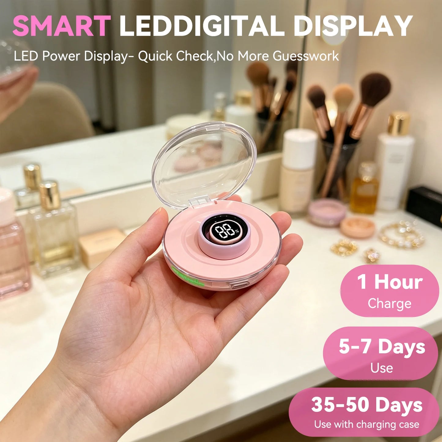 Pink Smart Ring Charging Case