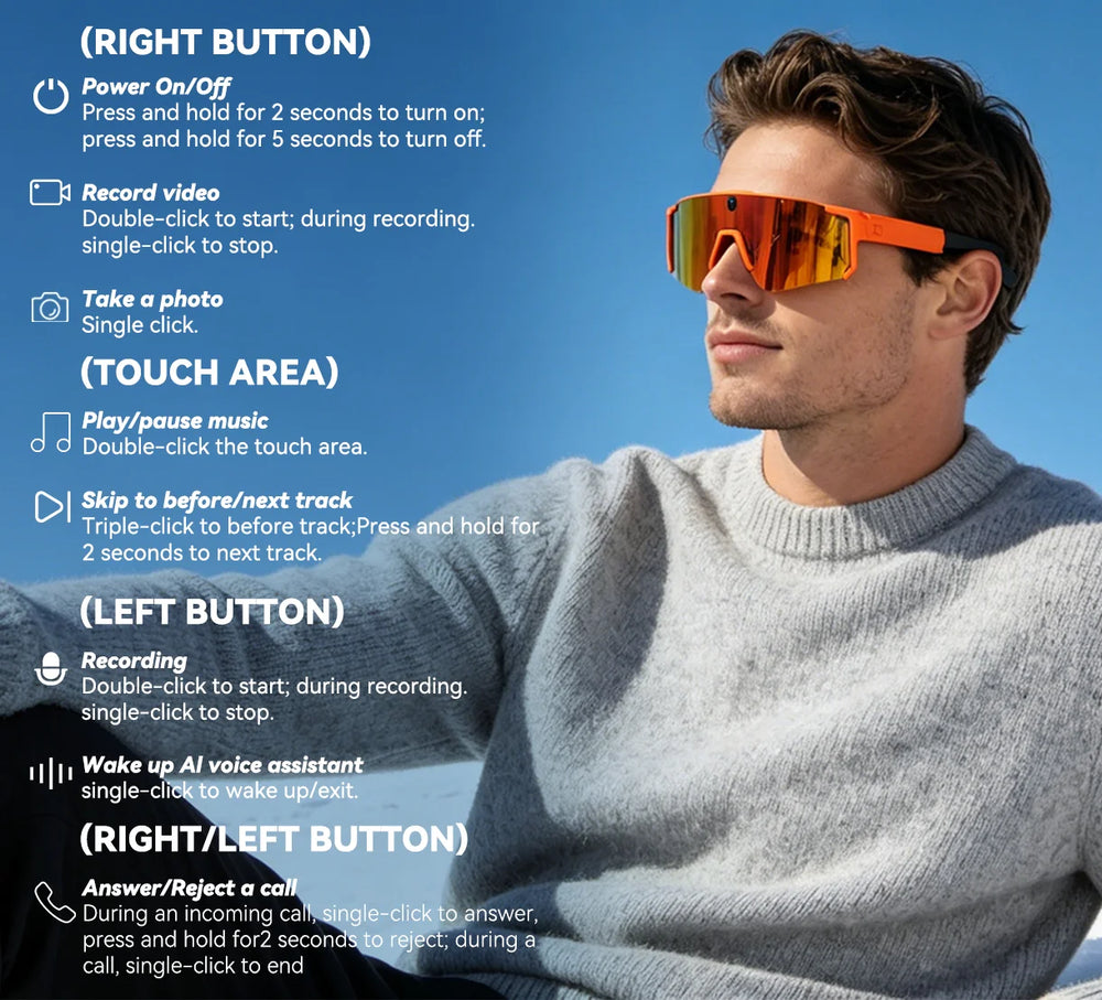 Osawalla  button controls smart glasses video photo music calls